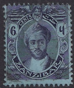 Zanzibar 1921 - 29 KGV 6ct Sultan Khalifa Bin Harub used SG 281 ( H244 )