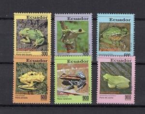 FROG TOAD AMPHIBIANS ECUADOR Sc#1299-304 MNH