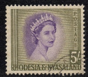 Rhodesia & Nyasaland - 1954 QEII 5s Used SG 13