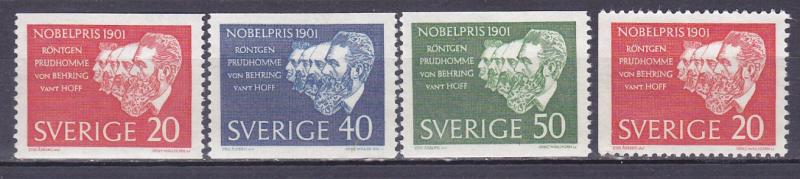 Sweden 603-06 MNH 1961 1901 Nobel Prize Winners Roentgen, Prudhomme