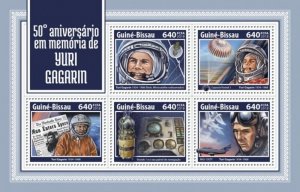 Guinea-Bissau - 2018 Cosmonaut Yuri Gagarin - 5 Stamp Sheet - GB18205a