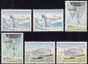 Belgium - 1960 - Scott #B663-68 - MNH - Parachute