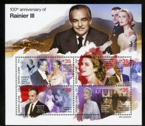 SIERRA LEONE 2023 100th ANNIVERSARY OF RAINIER III W/GRACE KELLY SHEET MINT NH