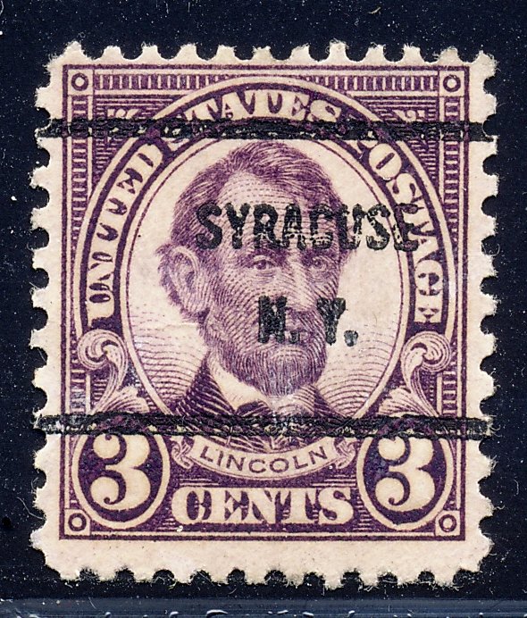 Syracuse NY, 635-61 Bureau Precancel, 3¢ Lincoln