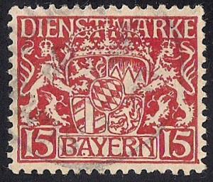 Bavaria #O12 15PF Official used EGRADED XF-SUPERB 96 XXF