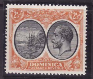 Dominica-Sc#71- id13-unused NH og 2&1/2p orange & black KGV-Ships-1923-33-