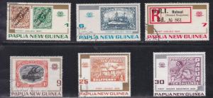 Papua New Guinea # 389-394, Stamp on Stamp, Used Set, 1/2 Cat.