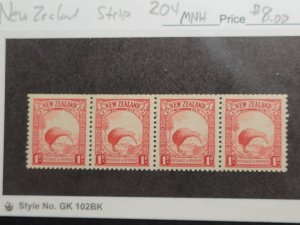 New Zealand Scott #204 Mint Never Hinged Strip