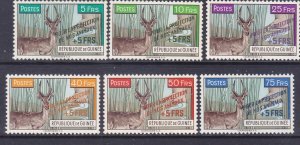 Guinea B19-24 MNH 1961 Defassa Waterbuck Surcharged Animal Protection Set VF