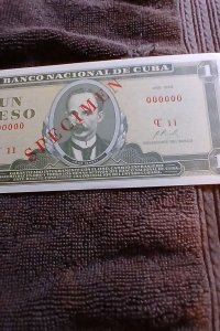 CUBA.1968.JOSE MARTI.BANCO NACIONAL DE CUBA.1 PESO.SPECIMEN.UNCIR..