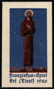 1926 Germany Poster Stamp Tyrolean Passion Play Village MNH