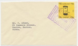 Cover / Postmark GB / UK 1971 Strike Mail - Local Post Cleveland s - Harrow