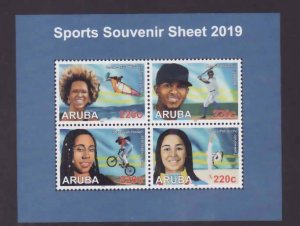 Aruba-Sc#631a- id5-unused NH sheet-Sports Stars-2019-