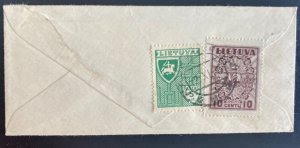 1936 Kaunas Lithuania Reverse Franking Cover Locally Used