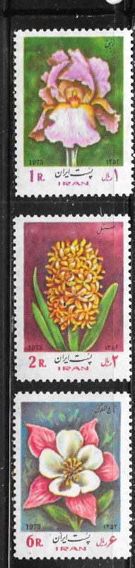Iran #1711-1713 Flowers   (MH) CV $2.75