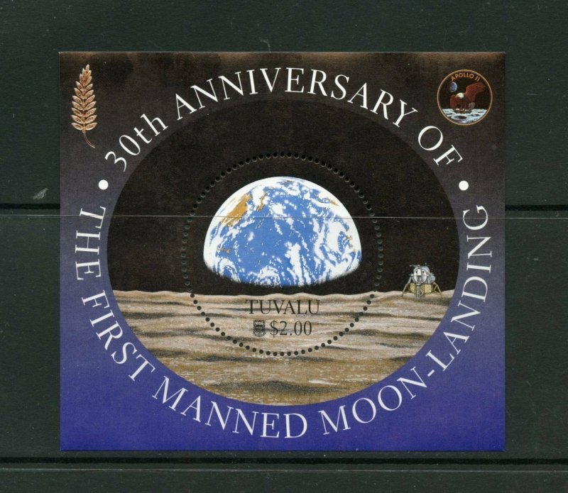 TUVALU  30th ANNIVERSARY OF THE FIRST MOON LANDING  SOUVENIR SHEET  MINT NH