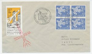 Cover / Postmark / Label Switzerland 1961 Europa - Rocket 