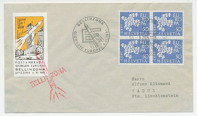 Cover / Postmark / Label Switzerland 1961 Europa - Rocket 