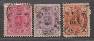 *Finland SC# 18, 29, 30 Used, FVF, Singles, HR's, Phantom Perfs #18