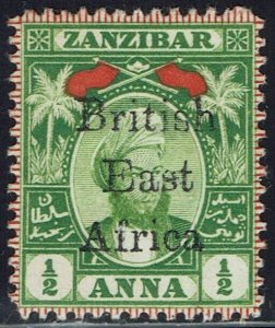 BRITISH EAST AFRICA 1897 ZANZIBAR SULTAN ½A