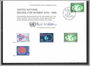 United Nations Vienna #SC17 Decade For Women Souvenir Card FDC