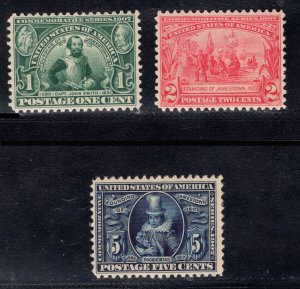 MOMEN: US STAMPS #328-330 MINT OG NH VF LOT #86624*