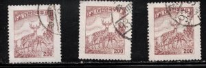 KOREA Scott # 279 Used x 3 - Deer