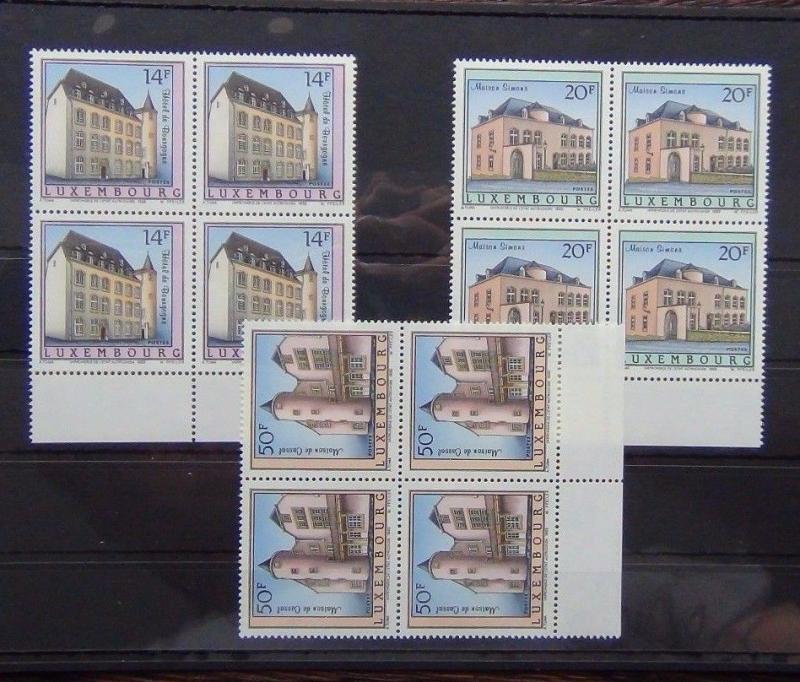 Luxembourg 1993 Historic Houses set in Block x 4 MNH