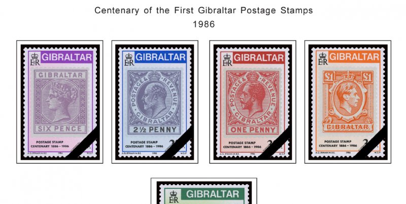 COLOR PRINTED GIBRALTAR 1886-2010 STAMP ALBUM PAGES (197 illustrated pages)