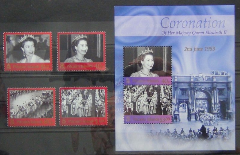 Pitcairn 2003 50th Anniversary of Coronation set & Miniature Sheet MNH