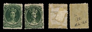 4316: Nova Scotia SG14 8½ Blue-Green. 1860. Sc#11 Mi8bx MM Mint & Used. C£71