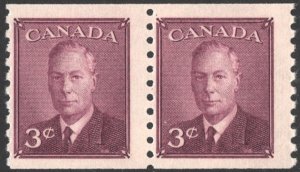 SC#296 3¢ King George VI Coil Pair (1949) MNH