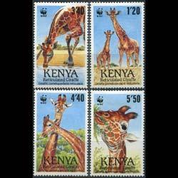 KENYA 1989 - Scott# 491-4 WWF-Giraffes Set of 4 LH