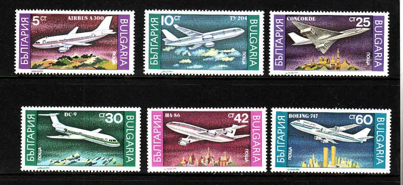 Bulgaria-Scott#3557-62-unused NH set-Aircraft-Planes-19