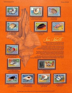 Postal Commemorative Society Stamp Panel MNH, Aitutaki #82-94 Sea Shells