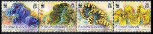 Pitcairn WWF Fluted Giant Clam strip of 4v 2012 MNH SG#865-868