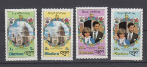 J44179 JL stamps 1981 bhutan set mnh #317-20 royality