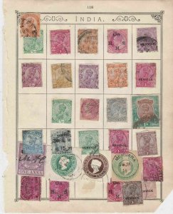 Indo-China Indian Establishments & India Stamps on Album Page ref R 18971