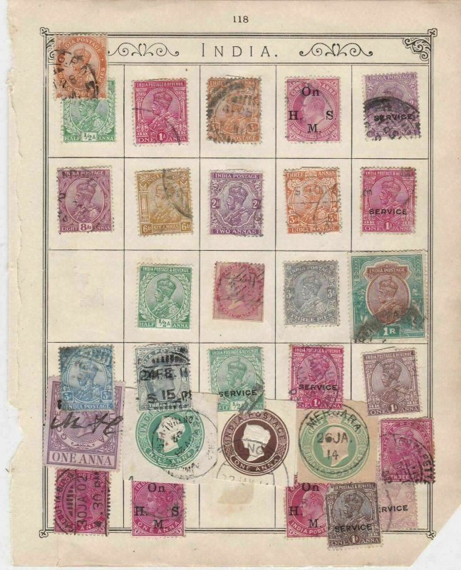 Indo-China Indian Establishments & India Stamps on Album Page ref R 18971