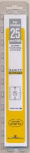 Prinz Scott Stamp Mount 25/215 mm - CLEAR (Pack of 22) (25x215  25mm)  STRIP 