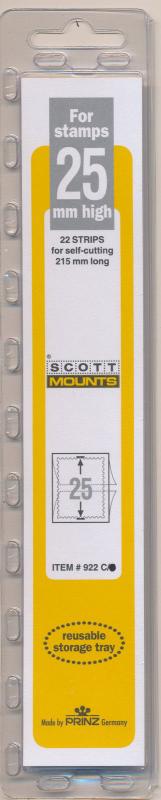 Prinz Scott Stamp Mount 25/215 mm - CLEAR (Pack of 22) (25x215  25mm)  STRIP