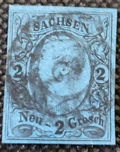 German States, Saxony, 1855-60, K. John I, #11,used, SCV$20.00