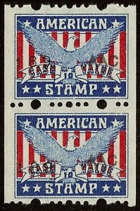 American Stamp Red, White and Blue W/Eagle Cinderella