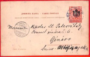 aa1536 - SERBIA - POSTAL HISTORY - Overprinted STATIONERY CARD 1903-