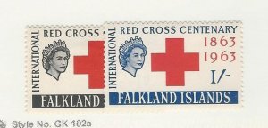 Falkland Islands, Postage Stamp, #144-148 Mint Hinged, 1963 Red Cross