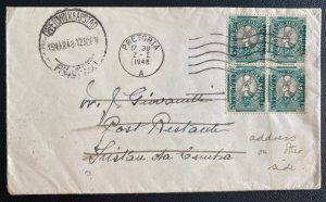 1948 Pretoria South Africa Paqueboat Cover To Tristan Da Cunha