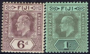 FIJI 1906 KEVII 6D AND 1/-