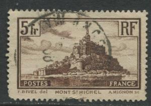 France - Scott 250 - General Issue -1929 - Used -Single 5fr Stamp