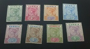 KAPPYSSTAMPS GAMBIA #20-27 1898 COMPLETE SET MINT HINGED  GS0821