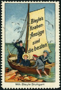 Wilhelm Bleyle Stuttgart Cinderella Advertising Label Poster Stamp GERMANY